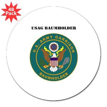 BAUMHOLDER - M01 - 01 - USAG Baumholder with Text - 3" Lapel Sticker (48 pk)