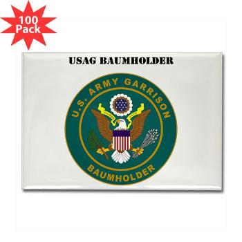 BAUMHOLDER - M01 - 01 - USAG Baumholder with Text - Rectangle Magnet (100 pack)