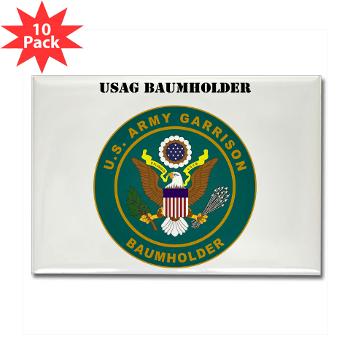 BAUMHOLDER - M01 - 01 - USAG Baumholder with Text - Rectangle Magnet (10 pack)