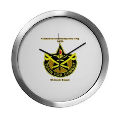 BHHTS - M01 - 03 - DUI - Brigade Headquarters Headquarters Troop - "Saber" with Text Modern Wall Clock