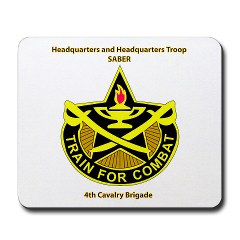 BHHTS - M01 - 03 - DUI - Brigade Headquarters Headquarters Troop - "Saber" with Text Mousepad