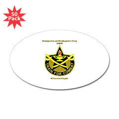 BHHTS - M01 - 01 - DUI - Brigade Headquarters Headquarters Troop - "Saber" with Text Sticker (Oval 50 pk)