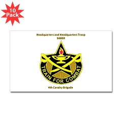 BHHTS - M01 - 01 - DUI - Brigade Headquarters Headquarters Troop - "Saber" with Text Sticker (Rectangle 10 pk) - Click Image to Close