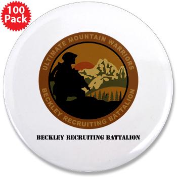 BRB - M01 - 01 - DUI - Beckley Recruiting Bn with Text 3.5" Button (100 pack)