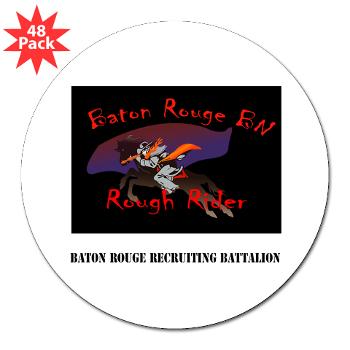 BRRB - M01 - 01 - DUI - Baton Rouge Recruiting Battalion with Text - 3" Lapel Sticker (48 pk) - Click Image to Close
