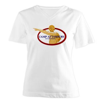 CA - A01 - 04 - Camp Atterbury - Women's V-Neck T-Shirt