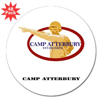 CA - M01 - 01 - Camp Atterbury with Text - 3" Lapel Sticker (48 pk)