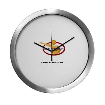 CA - M01 - 03 - Camp Atterbury with Text - Modern Wall Clock