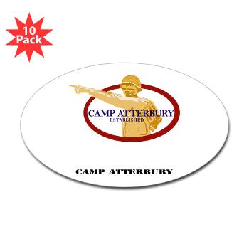 CA - M01 - 01 - Camp Atterbury with Text - Sticker (Oval 10 pk)