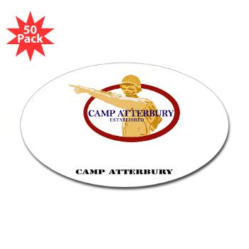 CA - M01 - 01 - Camp Atterbury with Text - Sticker (Oval 50 pk)