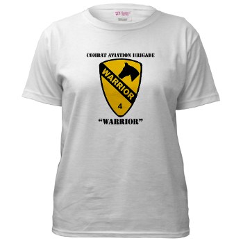 CAB - A01 - 04 - DUI - Combat Aviation Brigade - Warrior with Text - Women's T-Shirt - Click Image to Close