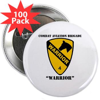 CAB - M01 - 01 - DUI - Combat Aviation Brigade - Warrior with Text - 2.25" Button (100 pack)