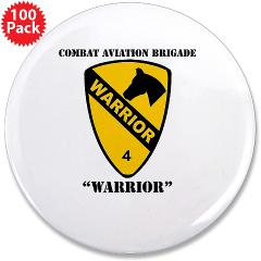 CAB - M01 - 01 - DUI - Combat Aviation Brigade - Warrior with Text - 3.5" Button (100 pack)
