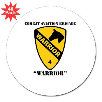 CAB - M01 - 01 - DUI - Combat Aviation Brigade - Warrior with Text - 3" Lapel Sticker (48 pk)