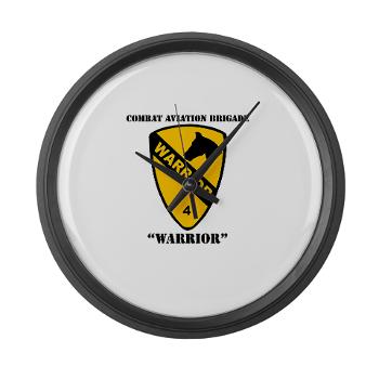 CAB - M01 - 03 - DUI - Combat Aviation Brigade - Warrior with Text - Large Wall Clock