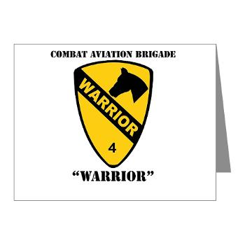 CAB - M01 - 02 - DUI - Combat Aviation Brigade - Warrior with Text - Note Cards (Pk of 20)