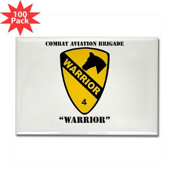 CAB - M01 - 01 - DUI - Combat Aviation Brigade - Warrior with Text - Rectangle Magnet (100 pack)