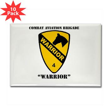 CAB - M01 - 01 - DUI - Combat Aviation Brigade - Warrior with Text - Rectangle Magnet (10 pack) - Click Image to Close