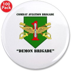 CABDB - M01 - 01 - DUI - Combat Aviation Bde - Demon Brigade with Text 3.5" Button (100 pack)