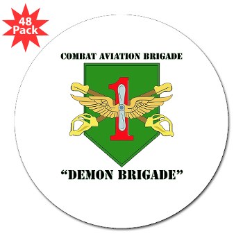 CABDB - M01 - 01 - DUI - Combat Aviation Bde - Demon Brigade with Text 3" Lapel Sticker (48 pk)