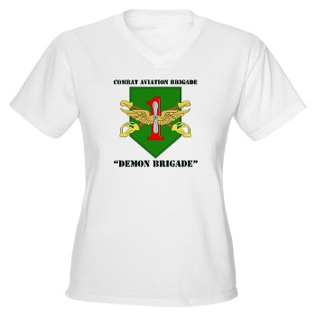 CABDB - A01 - 04 - DUI - Combat Aviation Bde - Demon Brigade with Text Women's V-Neck T-Shirt