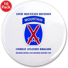 CABFHHC - M01 - 01 - DUI - Headquarter and Headquarters Coy with Text 3.5" Button (10 pack) - Click Image to Close