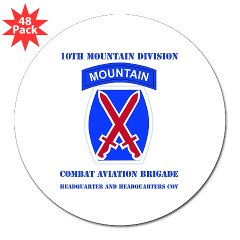 CABFHHC - M01 - 01 - DUI - Headquarter and Headquarters Coy with Text 3" Lapel Sticker (48 pk)