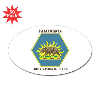 CALIFORNIAARNG - M01 - 01 - DUI - California Army National Guard with text - Sticker (Oval 50 pk)