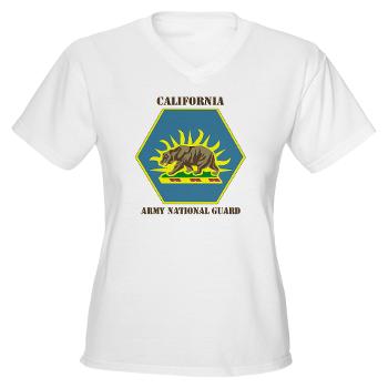 CALIFORNIAARNG - A01 - 04 - DUI - California Army National Guard with text - Women's V-Neck T-Shirt