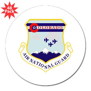 CANG - M01 - 01 - Colorado Air National Guard with Text - 3" Lapel Sticker (48 pk)