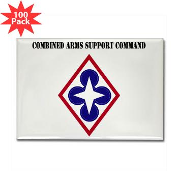 CASCOM - M01 - 01 - Combined Arms Support Command with Text - Rectangle Magnet (100 pack)