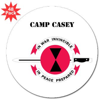 CC - M01 - 01 - Camp Casey with Text - 3" Lapel Sticker (48 pk)