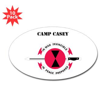 CC - M01 - 01 - Camp Casey with Text - Sticker (Oval 10 pk)