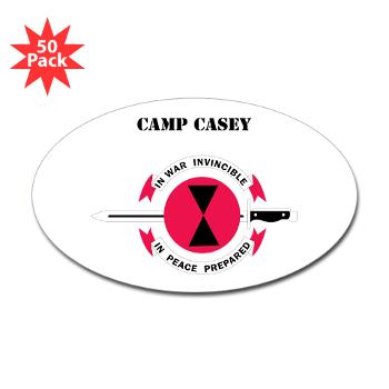 CC - M01 - 01 - Camp Casey with Text - Sticker (Oval 50 pk)