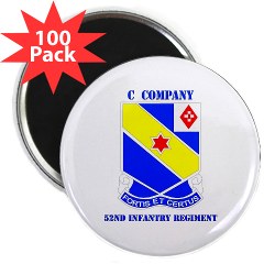 CC52IR - M01 - 01 - DUI - C Company - 52nd Infantry Regt with Text - 2.25" Magnet (100 pack)