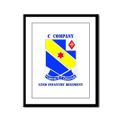 CC52IR - M01 - 02 - DUI - C Company - 52nd Infantry Regt with Text - Framed Panel Print