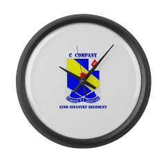 CC52IR - M01 - 03 - DUI - C Company - 52nd Infantry Regt with Text - Large Wall Clock