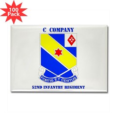CC52IR - M01 - 01 - DUI - C Company - 52nd Infantry Regt with Text - Rectangle Magnet (100 pack) - Click Image to Close
