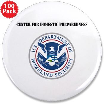 CDP - M01 - 01 - Center for Domestic Preparedness with Text - 3.5" Button (100 pack) - Click Image to Close