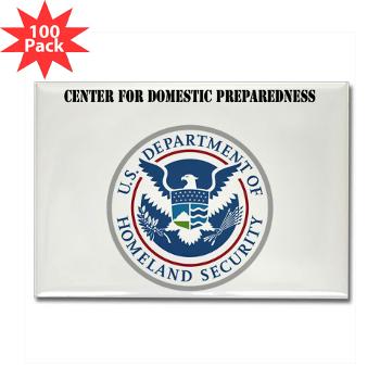 CDP - M01 - 01 - Center for Domestic Preparedness with Text - Rectangle Magnet (100 pack)