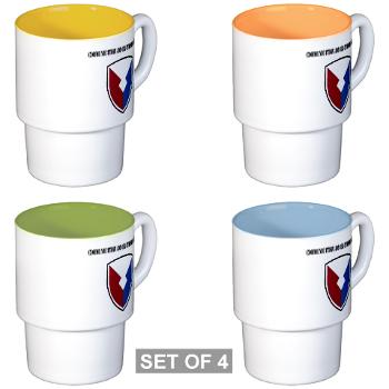 CEC - M01 - 03 - Communication and Electronics Command with Text - Stackable Mug Set (4 mugs)