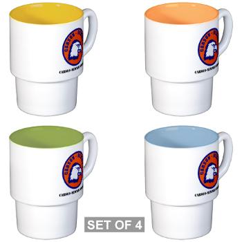 CNC - M01 - 03 - SSI - ROTC - Carson-Newman College with Text - Stackable Mug Set (4 mugs) - Click Image to Close