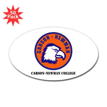 CNC - M01 - 01 - SSI - ROTC - Carson-Newman College with Text - Sticker (Oval 50 pk) - Click Image to Close