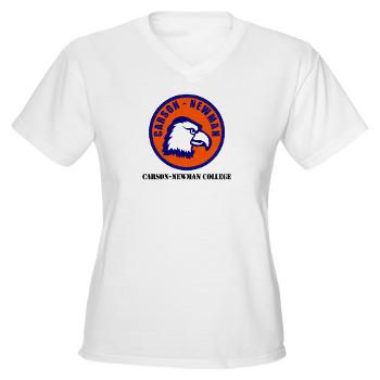 CNC - A01 - 04 - SSI - ROTC - Carson-Newman College with Text - Women's V-Neck T-Shirt