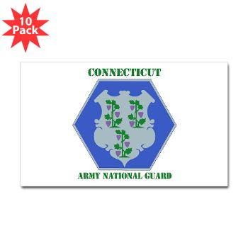 CONNECTICUTARNG - M01 - 01 - DUI - Connecticut Army National Guard with text Sticker (Rectangle 10 pk) - Click Image to Close