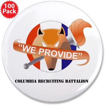 CRB - M01 - 01 - DUI - Columbia Recruiting Bn with Text - 3.5" Button (100 pack)
