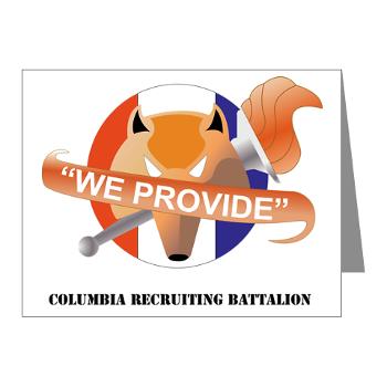 CRB - M01 - 02 - DUI - Columbia Recruiting Bn with Text - Note Cards (Pk of 20) - Click Image to Close
