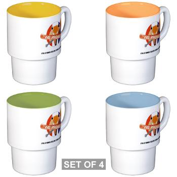 CRB - M01 - 03 - DUI - Columbia Recruiting Bn with Text - Stackable Mug Set (4 mugs)