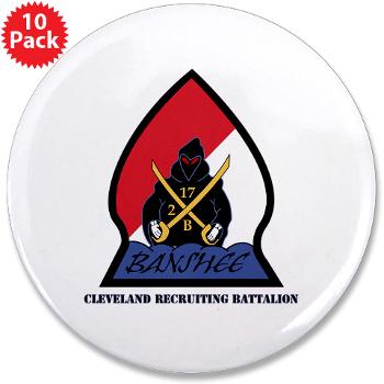CRB - M01 - 01 - DUI - Cleveland Recruiting Battalion with Text - 3.5" Button (10 pack)
