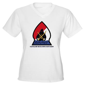 CRB - A01 - 04 - DUI - Cleveland Recruiting Battalion with Text - Women's V -Neck T-Shirt - Click Image to Close